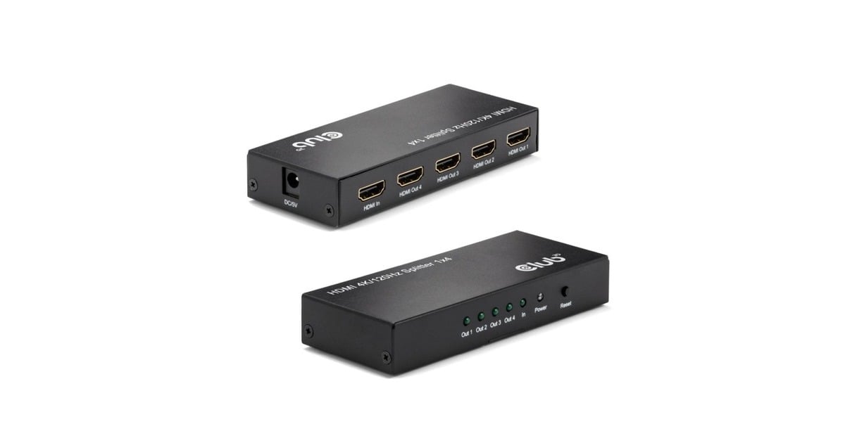 Club 3DHDMI Splitter 1x > 4x HDMI 4K 120Hz  (Zwart)