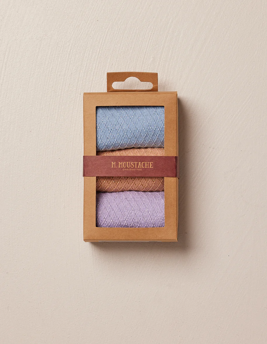 Pack de 3 Chaussettes - Gaufré paillettes