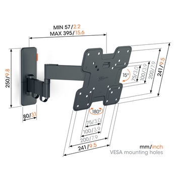 Vogel's TV-steun Full motion  S - 19 t/m 43 inch