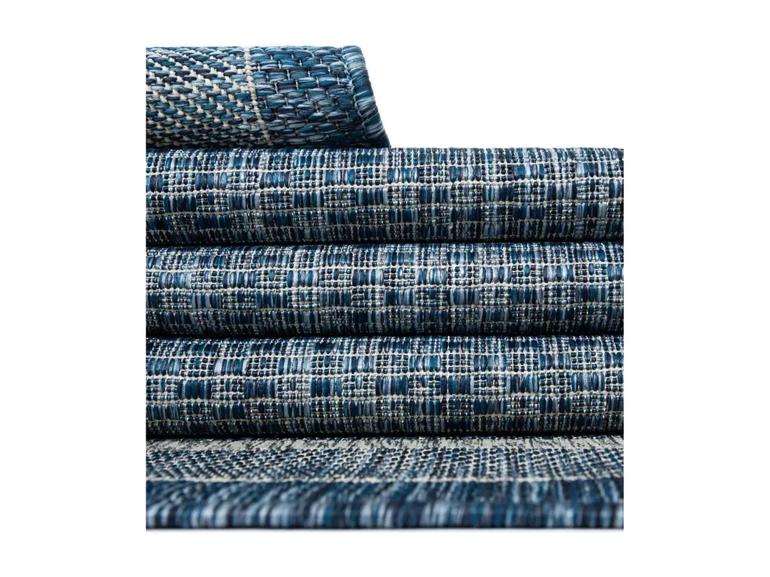 Tapis d'Extérieur - 122x122 - Bleu - Tulum Border
