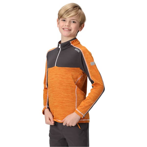Sweat polaire randonnée REGATTA HEWLEY ORANGE PEPPER/SEAL GREY