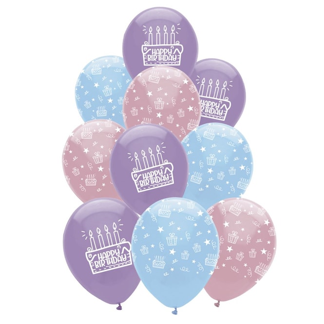 10 Luftballons - Happy Birthday - Cake