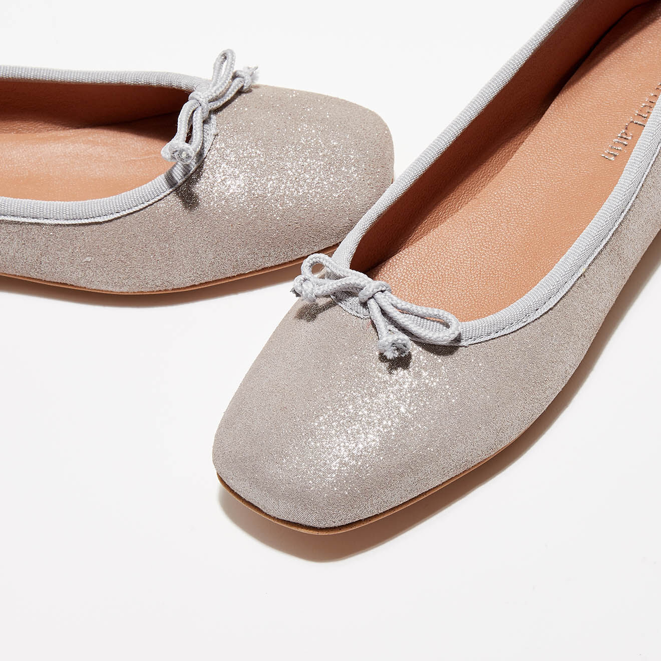 Quartier Latin Ballerines en Velours de Cuir irisé Irene grises