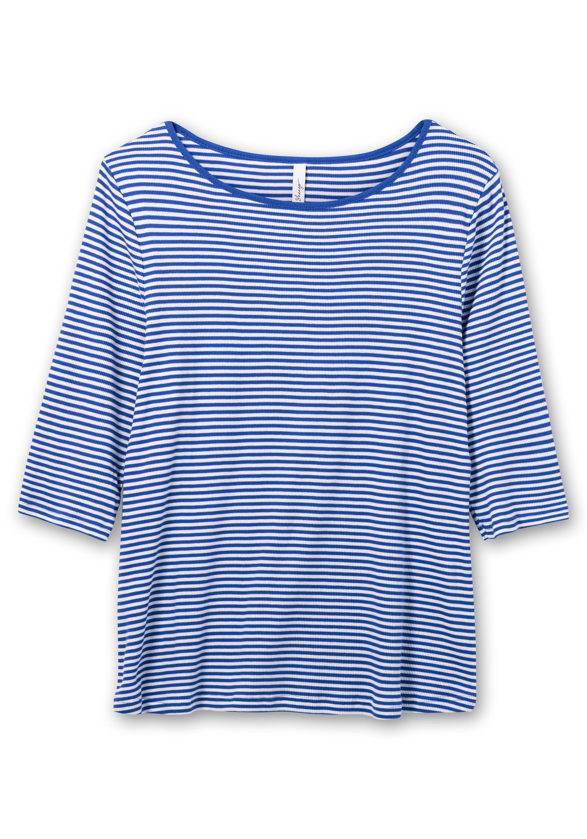 3/4-Arm-Shirt mit garngefärbten Ringeln