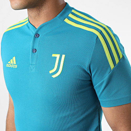 Polo Manches Courtes A Bandes Juventus HA2625 Turquoise