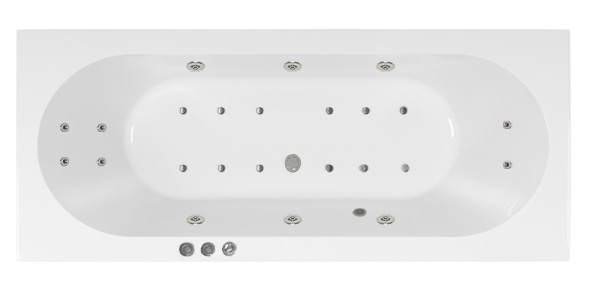 Lambini Designs Round Bubbelbad 180x80cm 6 4 2 hydro en 12 aero jets