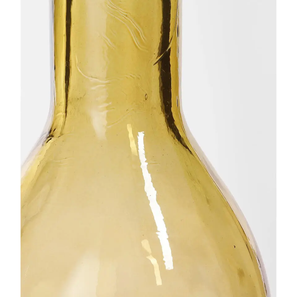 Mica Decorations Vaas fles Rioja - okergeel - eco glas - 18 x 75 cm