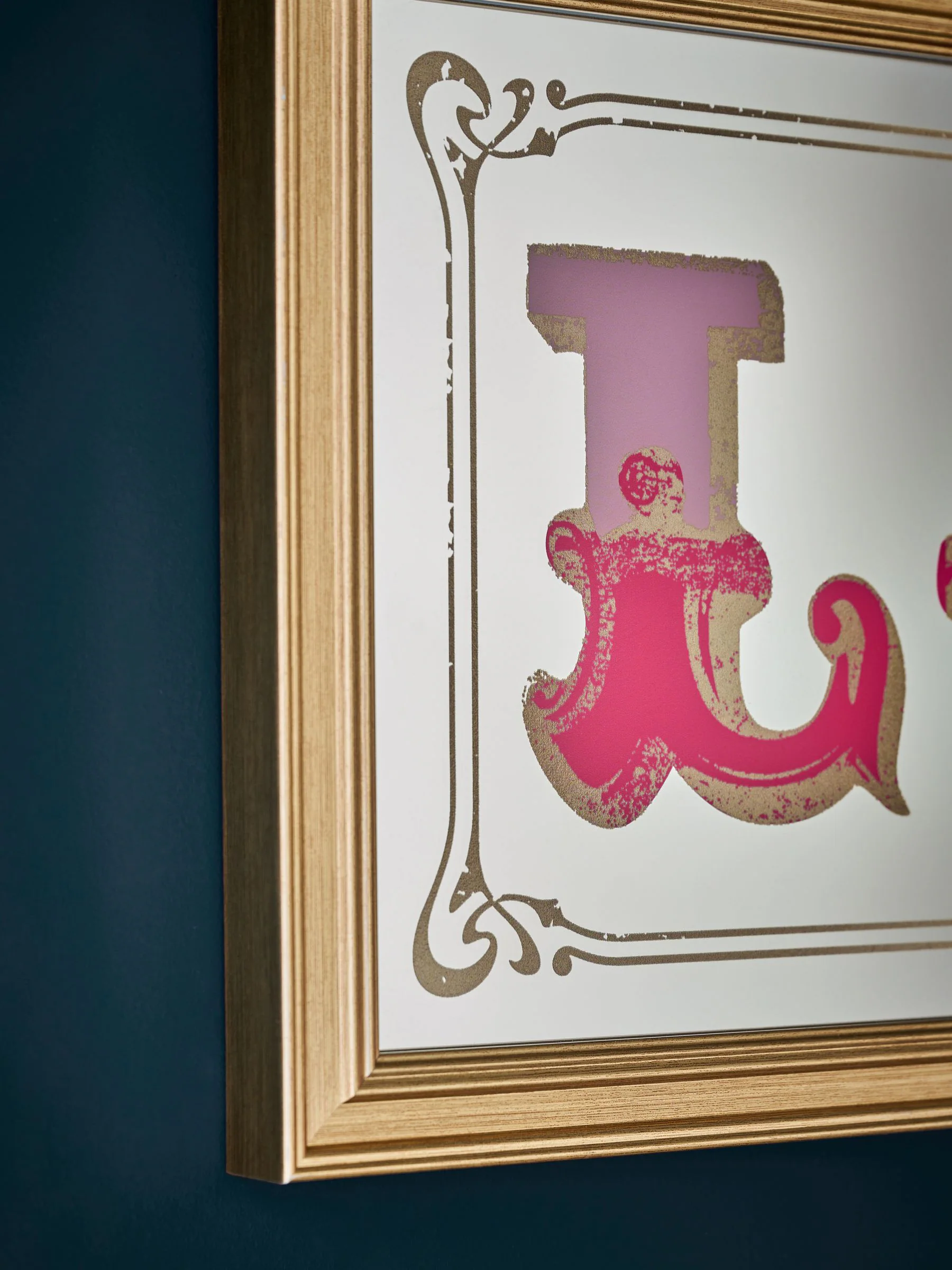 Love Mirror Slogan Wall Art