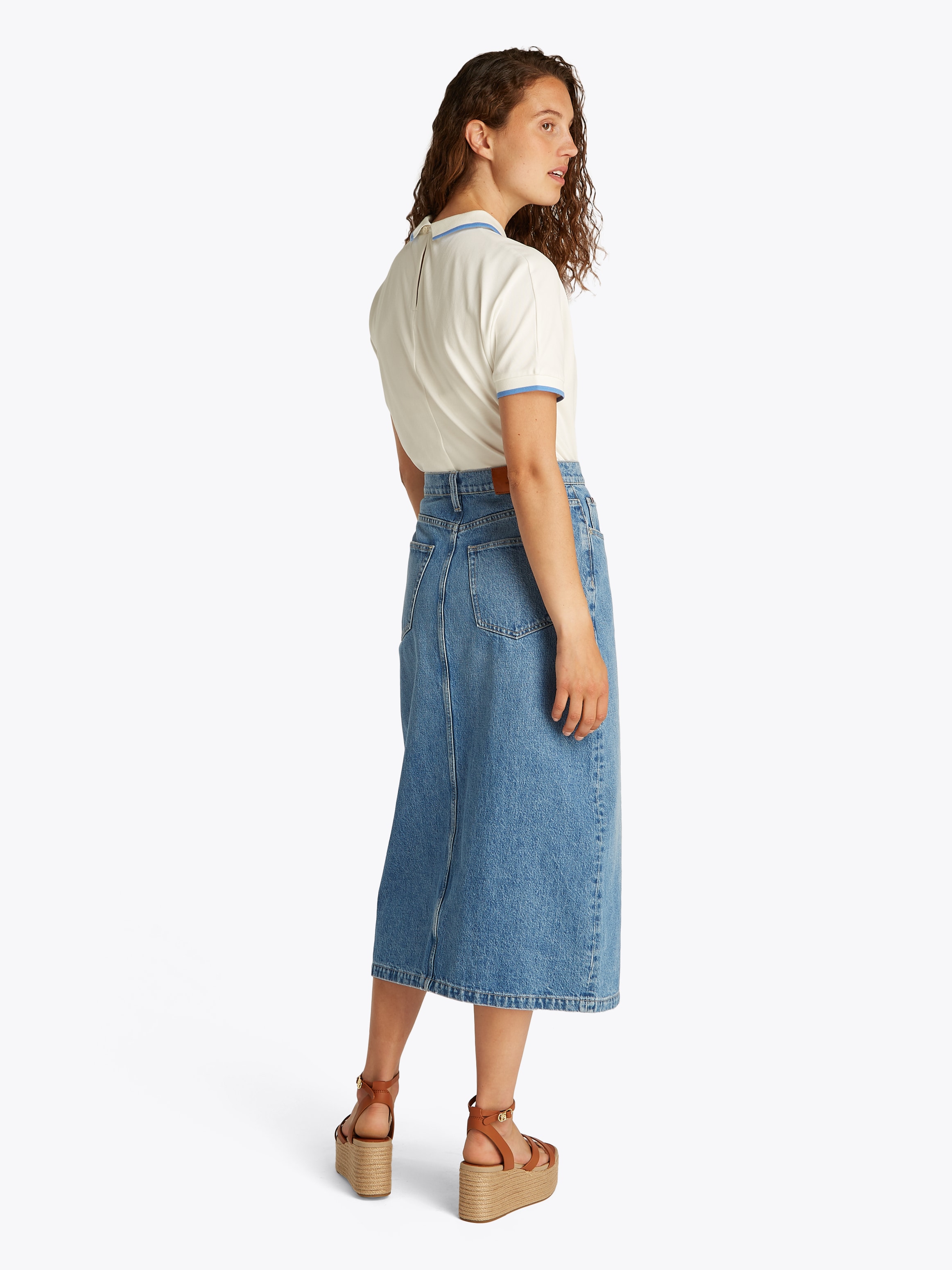 Tommy Hilfiger Jeansrock »DNM MIDI STRAIGHT SKIRT HW UMA« in blauer Waschung