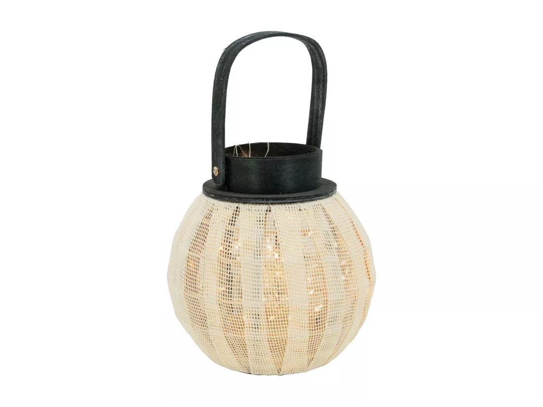Lanterne ronde en bois et coton Rond
