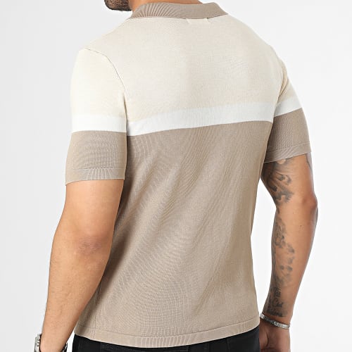 Polo Manches Courtes Beige Foncé
