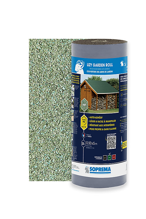 Feuille bitumineuse Lizy Garden Roll vert 50cm L.5 m