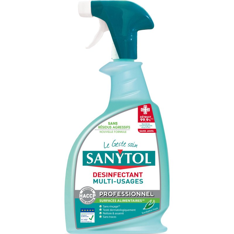 Nettoyant désinfectant multi-surfaces Sanytol Professionnel - Spray 750 ml