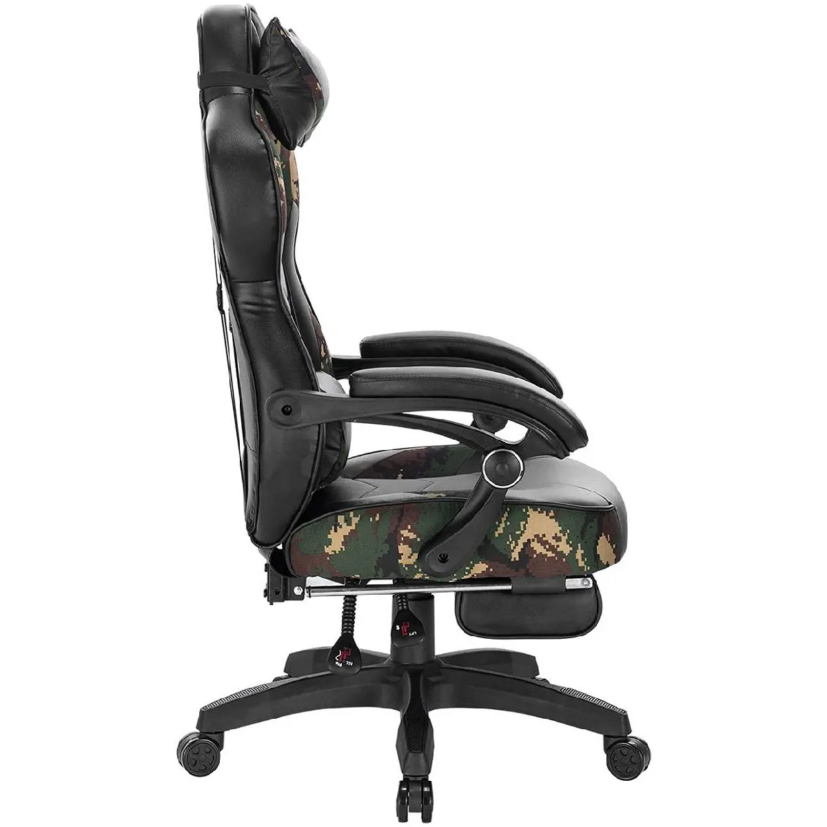 Helloshop26 Fauteuil Gaming Camouflage Noir