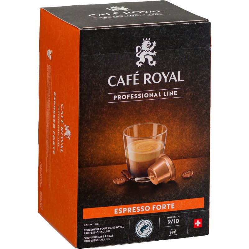 Capsule de café Café Royal Professionel Espresso Forte - Boîte de 48 - Compatible Café Royal Professionnel