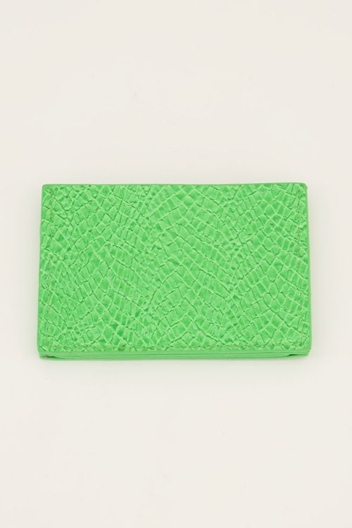 Felgroene pasjeshouder met croco design