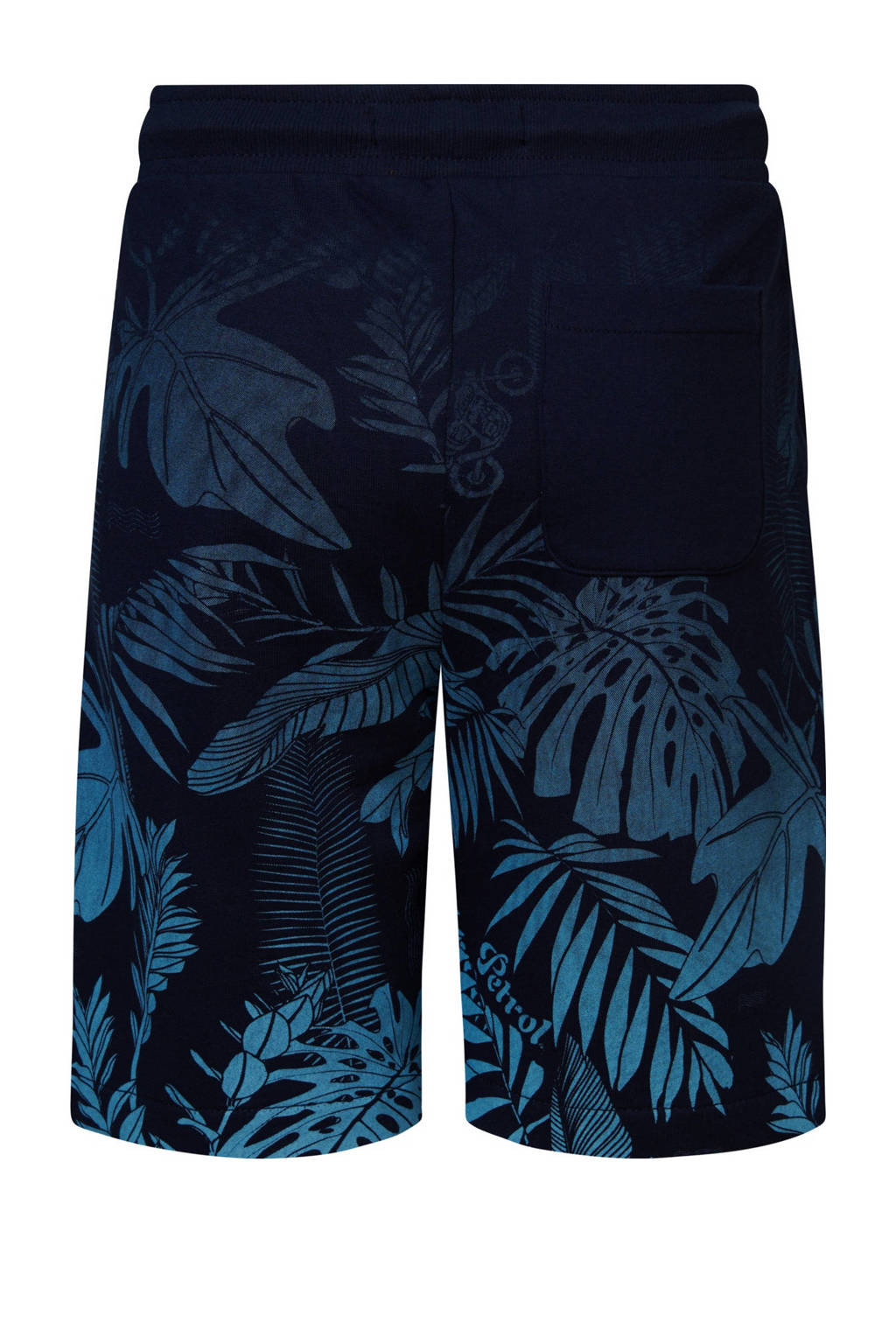 Petrol Industries sweatshort met bladprint navy