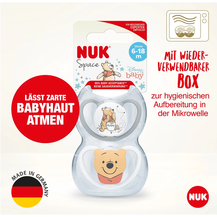 NUK Schnuller Space  Winnie The Pooh Gr.2, 4 Stück
