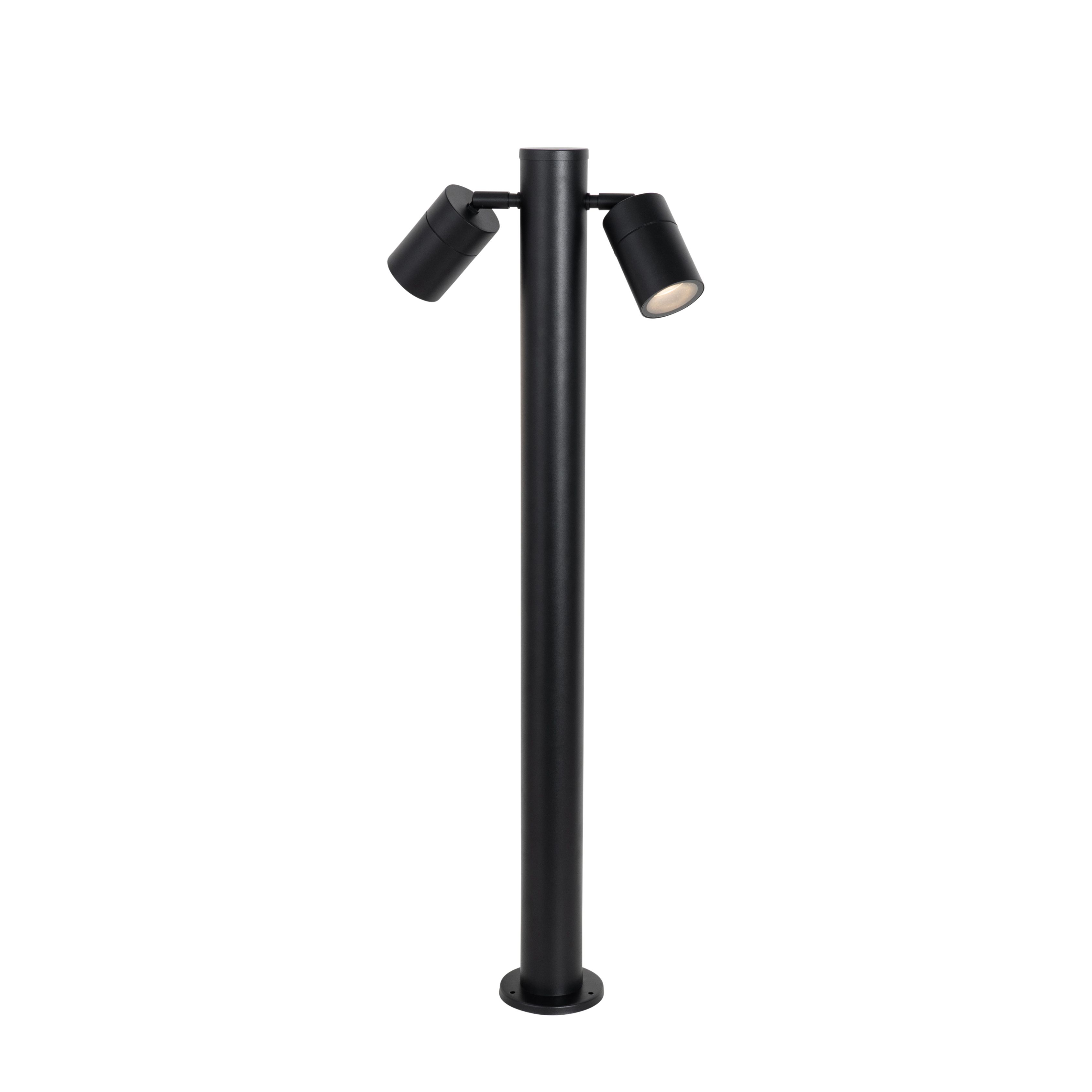 Buitenlamp zwart met grondpin en kabelmof 80cm 2-lichts IP44 - Duo