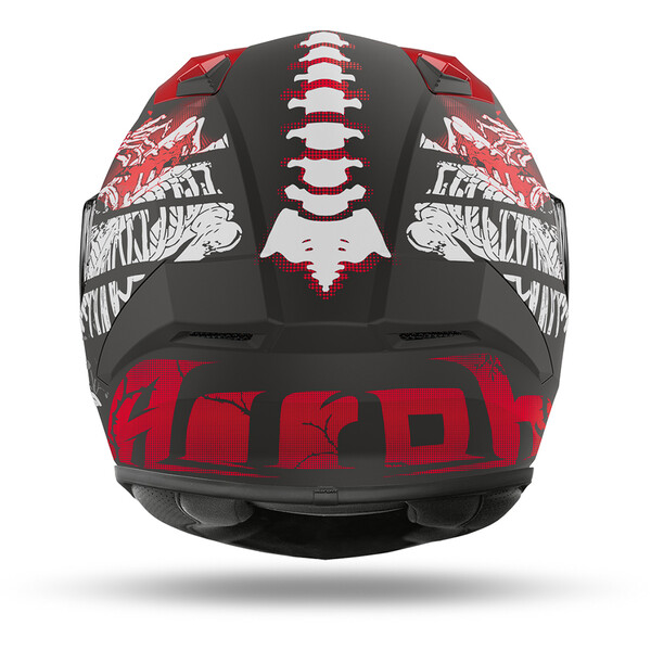 Airoh - Casque Valor Ribs Noir Mat / Blanc / Rouge