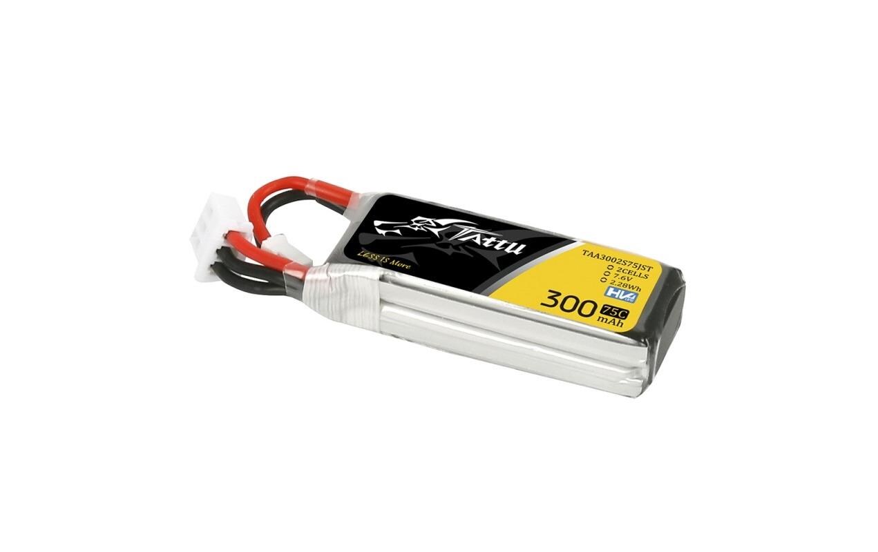 RC-Akku LiHV 300 mAh 7.6 V 75CSoftcase 2S LiHV-Akku für Flugmodelle mit JST-PHR Stecker