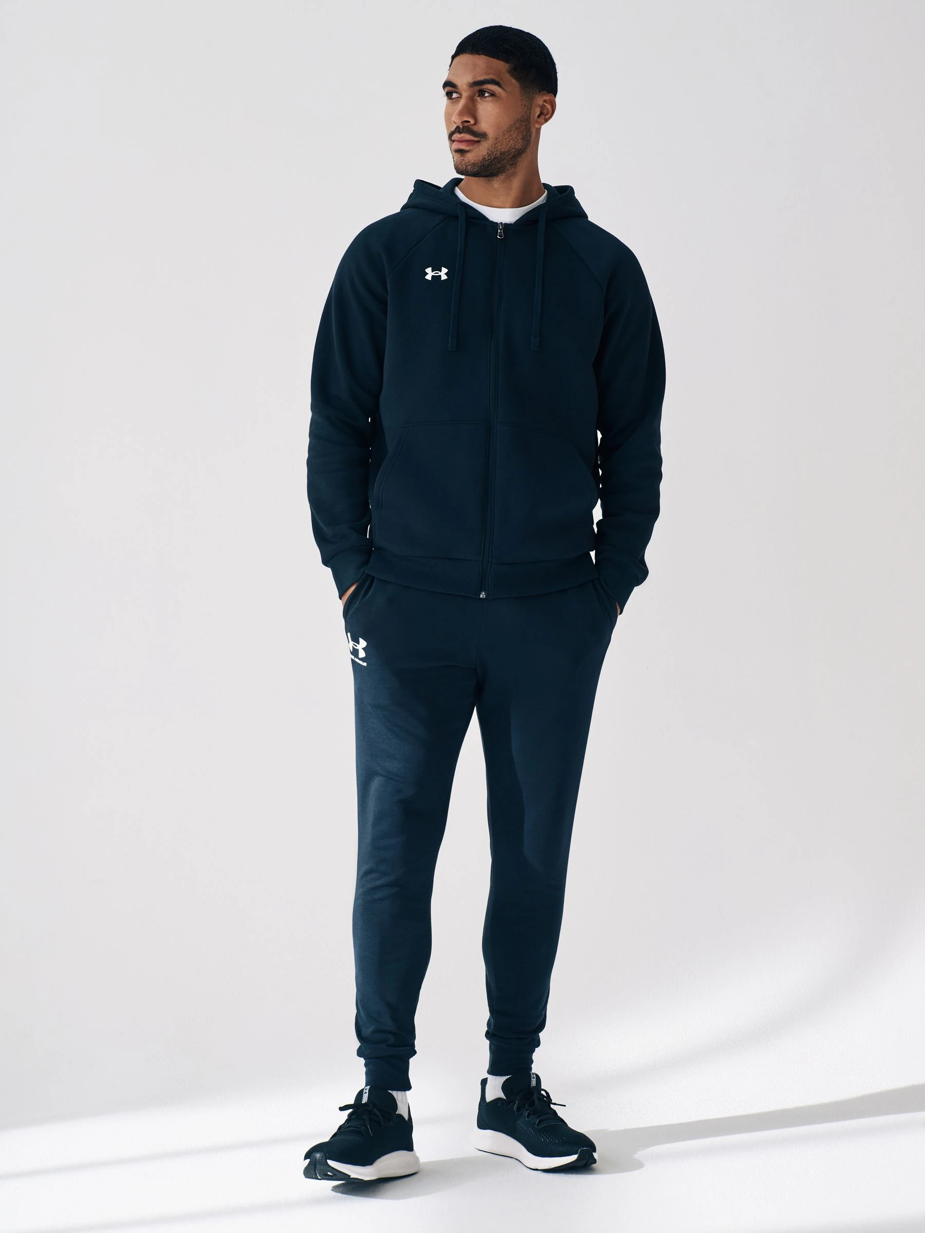 Zwart - Under Armour Rival fleece hoodie met rits
