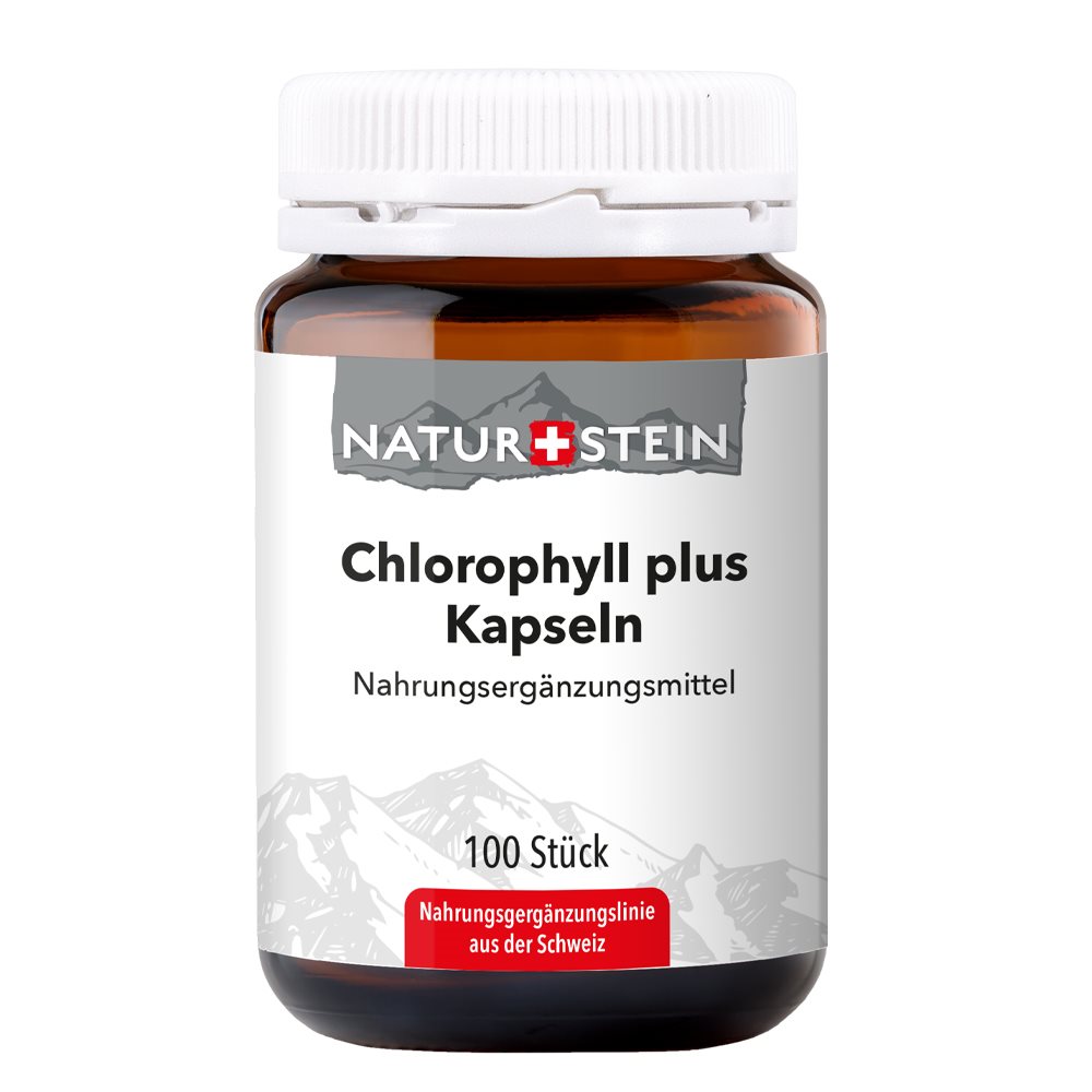NATURSTEIN Chlorophyll plus<br>100 Stück, Glas, Kapsel