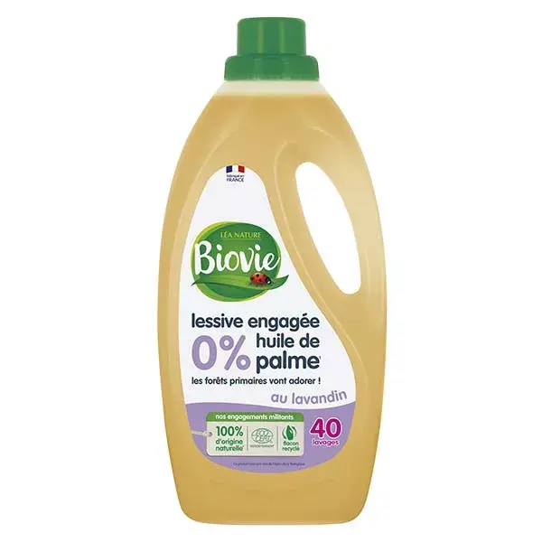Detergente concentrado para roupas Biovie, aroma de lavanda, 2 litros