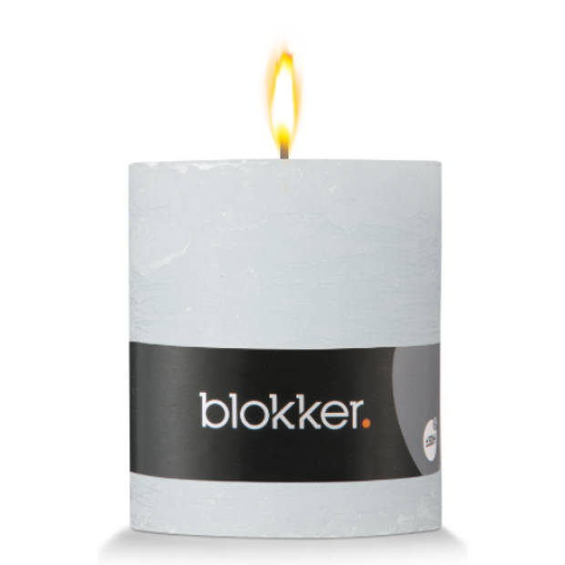Blokker Rustieke Cilinderkaars - 7x8 cm - Wit
