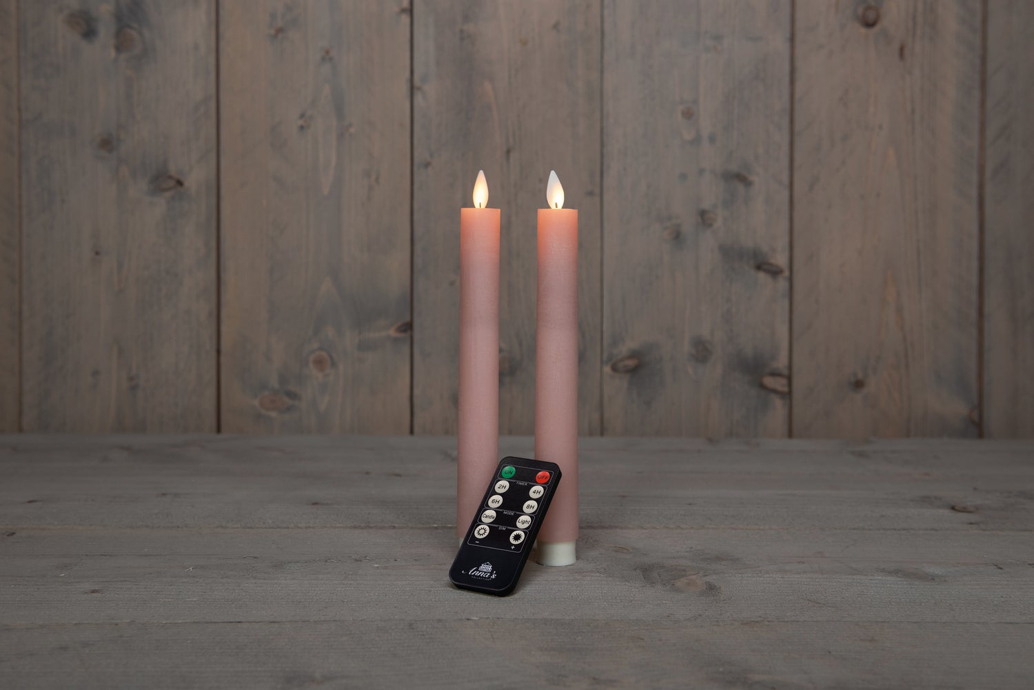 Anna's Collection LED dinerkaars Mino roze D 2 H 23 cm 2 stuks