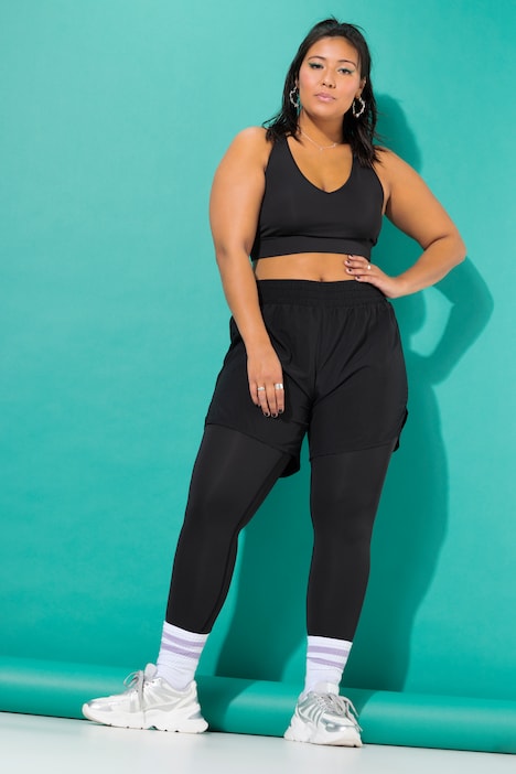 Sport-Tights mit Shorts, Tight Fit, High Waist
