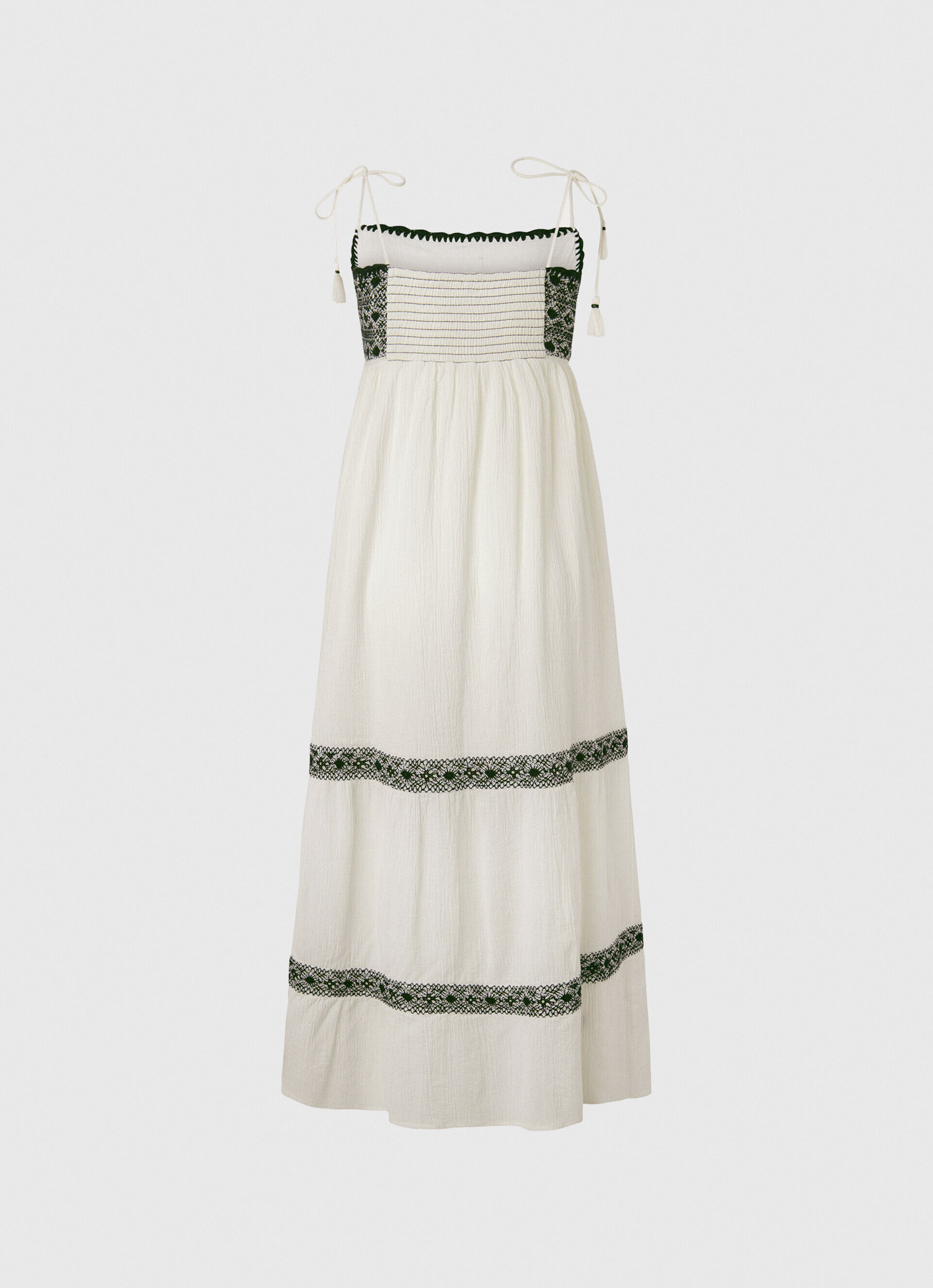 VESTIDO DE ALGODÃO BORDADO - branco mousse
