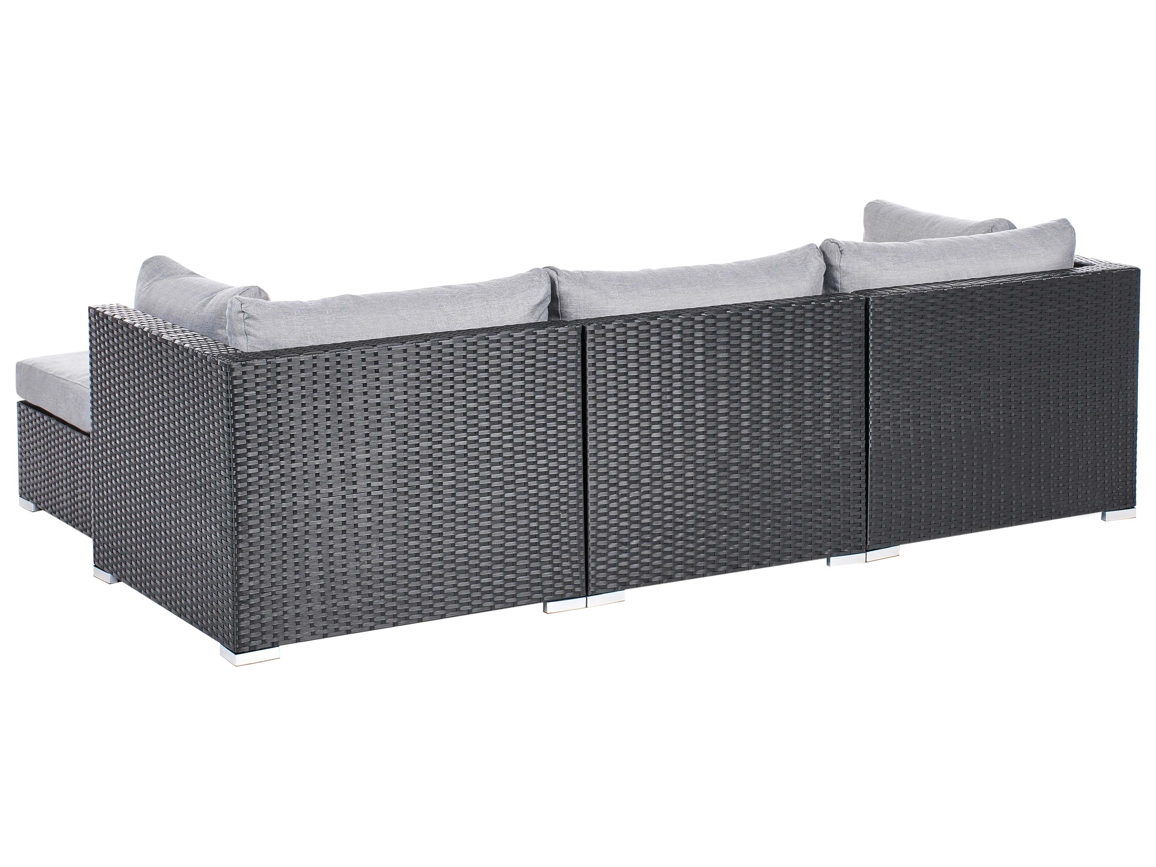 Tuin hoekloungeset met tafel 4-zits SANO linkszijdig PE rotan Zwart
