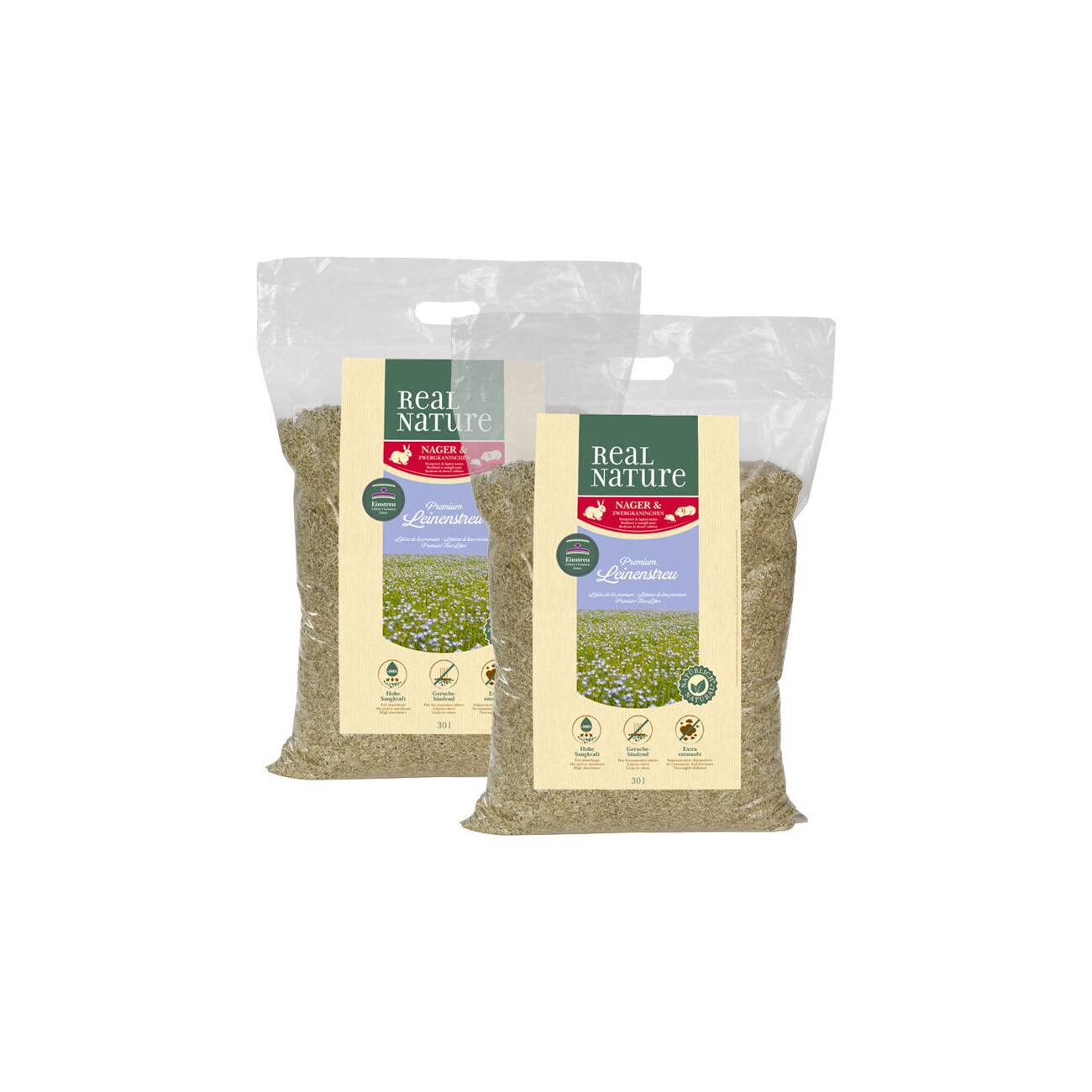 REAL NATURE Leinenstreu 2x30 l