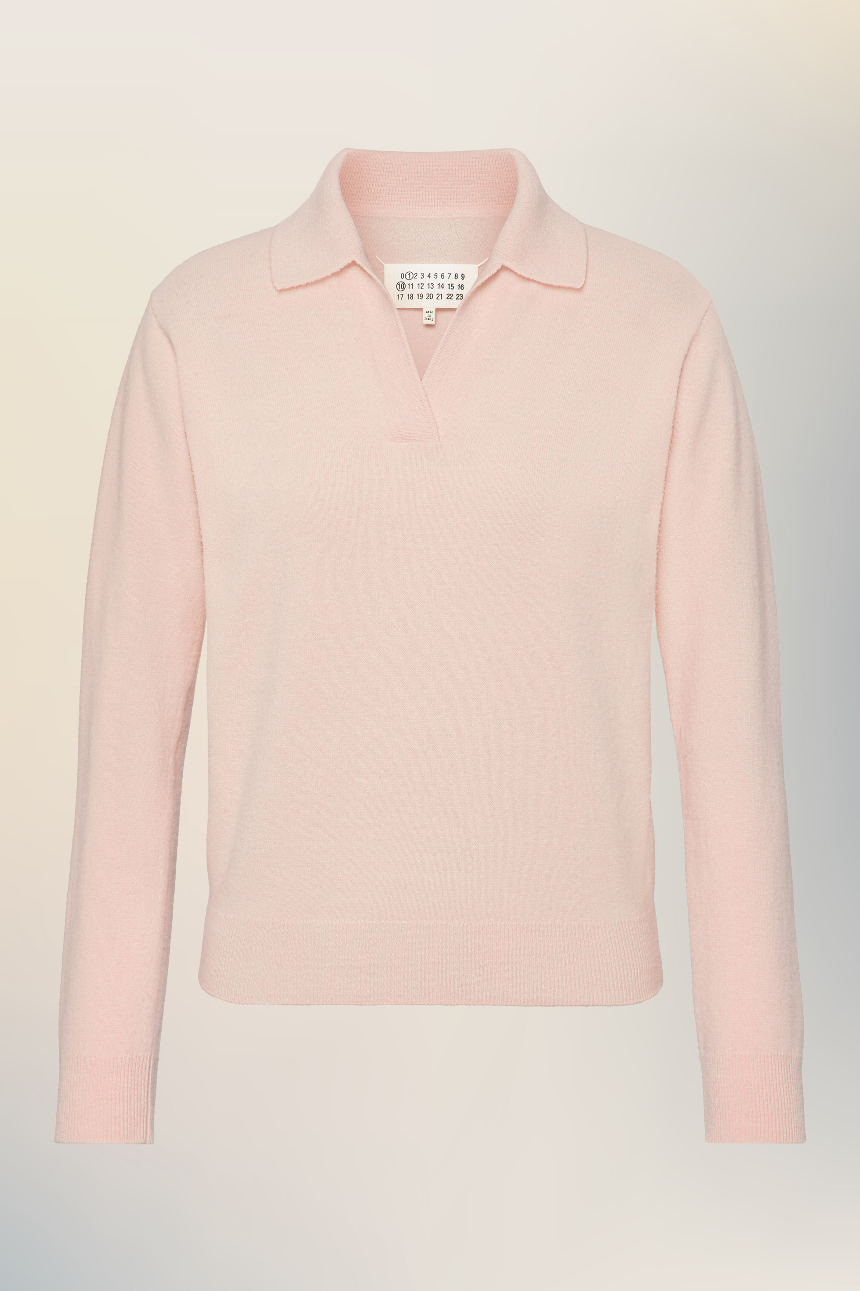 Polo en maille rose en laine pour femme Rose Pâle