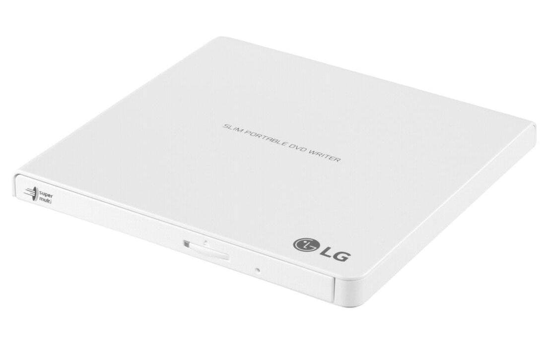 DVD-Brenner GP57EW40.AHLE10B, retail, weissPortables Slimline-Laufwerk mit Tray-Aufnahmemechanismus