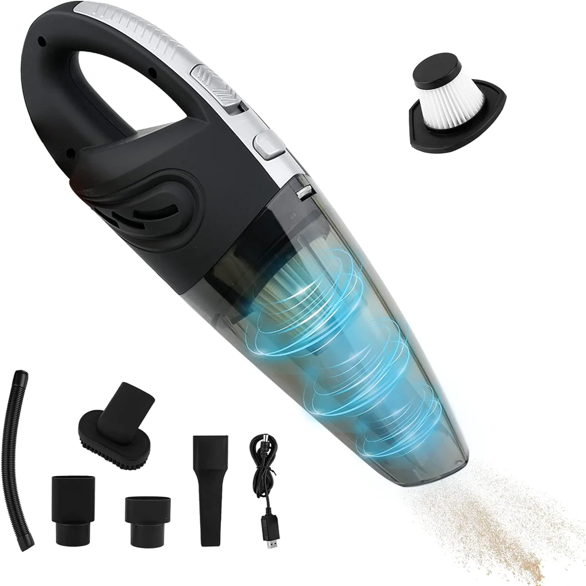 Aspirateur de Table sans Fil 2200mAh Rechargeable par USB gris noir Ve