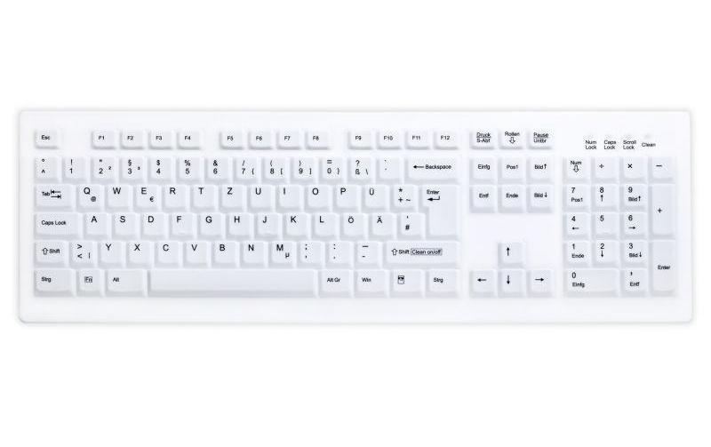 Tastatur AK-C8100F IP68<br>Desinfizierbare Wireless-Tastatur, weiss