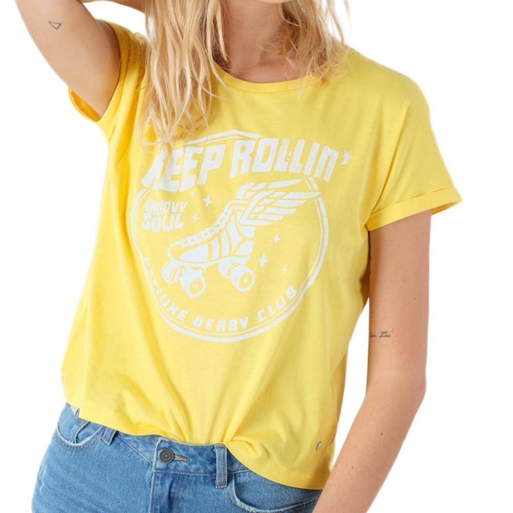Deeluxe T-shirt Jaune Femme Deeluxe Rollin