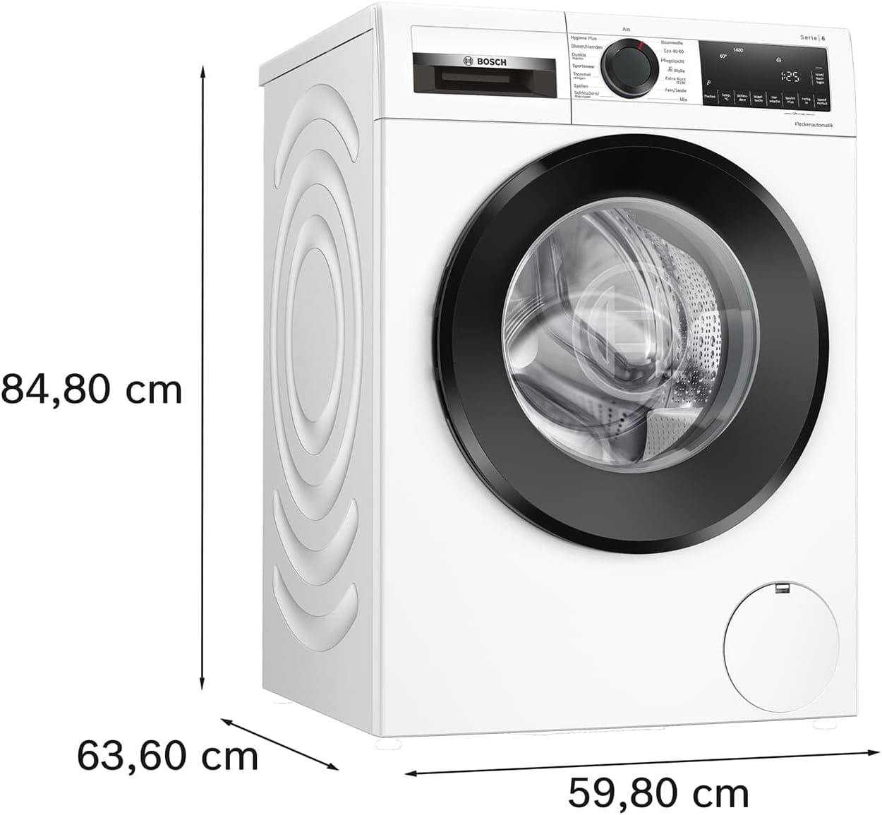 Bosch WGG234070 Serie 6 Waschmaschine, 8 kg, 1400 UpM, Active Water Plus: Maximale Energie- und Wasserersparnis, Speed Perfect: schneller saubere Wäsche, Fleckenautomatik, Nachlegefunktion