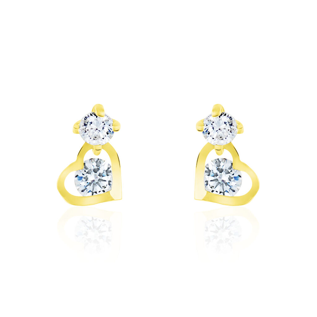 Boucles D'oreilles Pendantes Ludyvine Or Jaune Oxyde De Zirconium