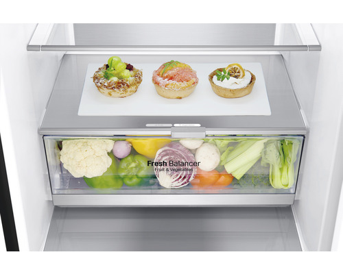 LG GBB92MCACP koel-vriescombinatie, afmetingen (B x H x D): 59,5 x 203 x 67,5 cm, koelgedeelte: 277 l, vriesgedeelte: 107 l, inhoud: 5 flessen