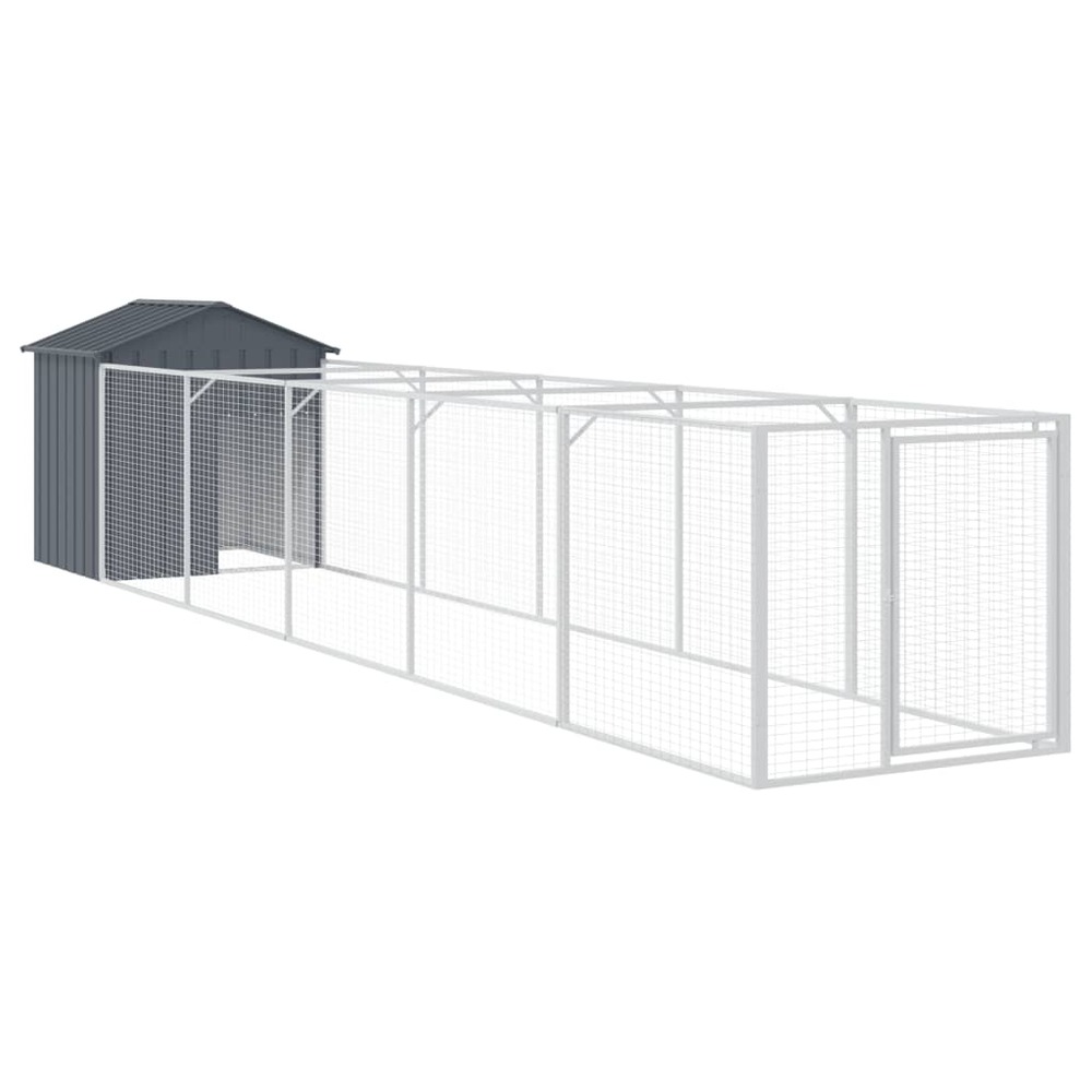 Niche pour chien avec toit anthracite 117x609x123 cm