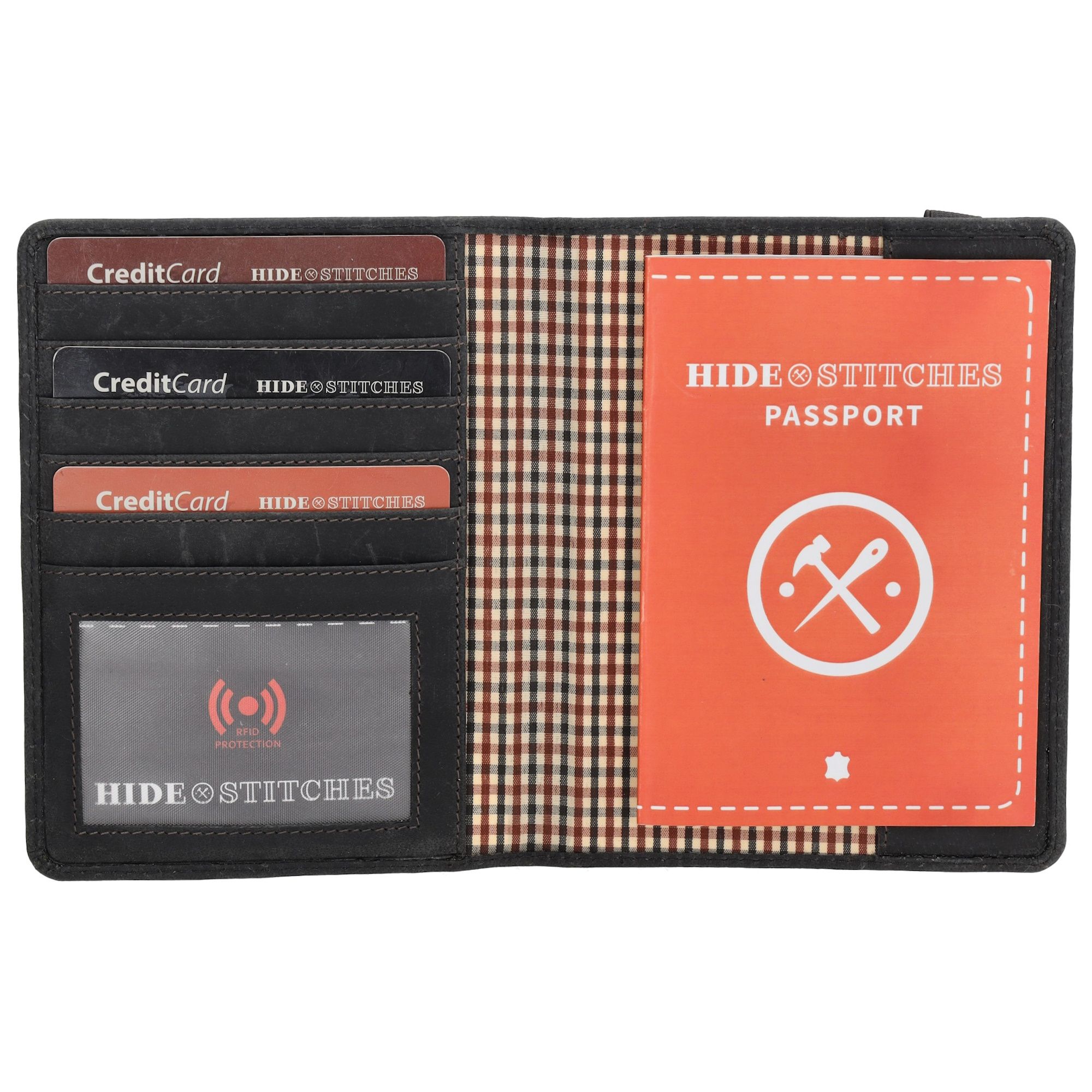 Hide & Stitches Idaho Paspoort Etui Zwart