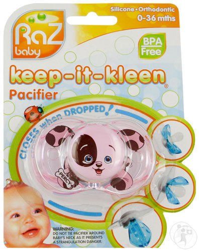 Raz Baby Keep-It-Kleen Tétine Pink Puppy 0-36 Mois 1 Pièce