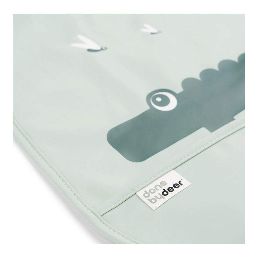 Lot de 2 bavoirs avec attache en velcro - Crocodile Vert