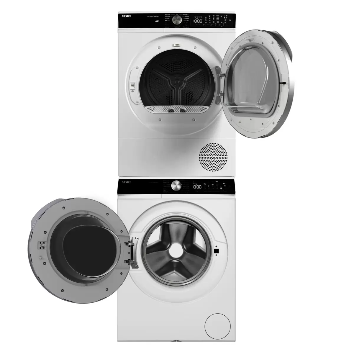 Set Waschmaschine und Trockner VESTEL Waschturm 8kg WiFi,
