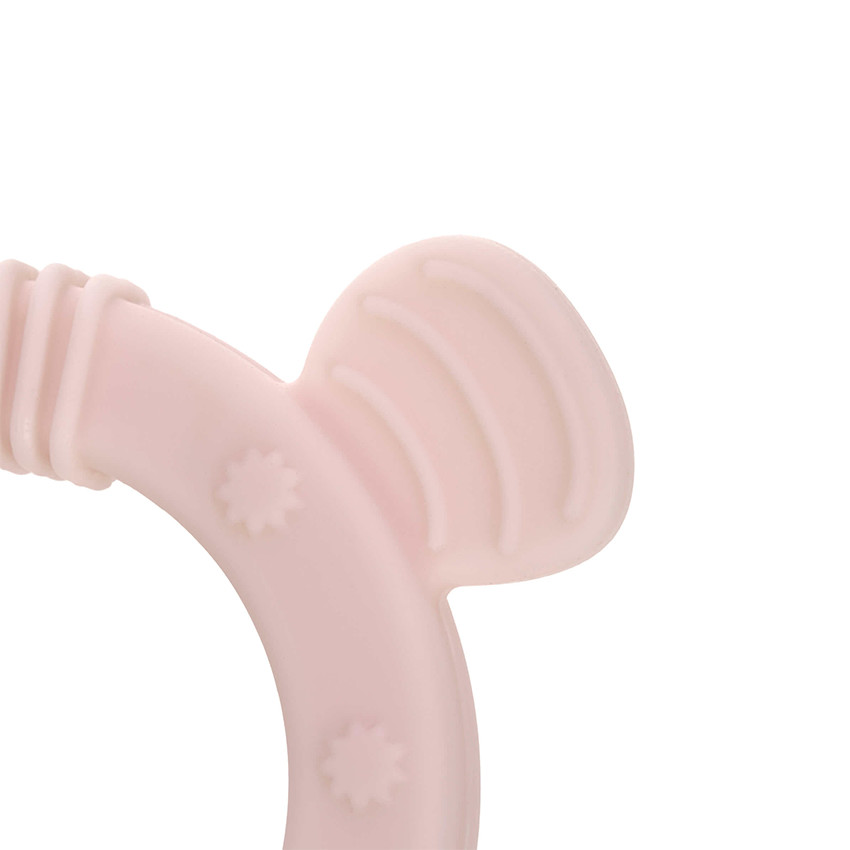 Anneau de dentition bi-matière Little Chums Chat rose