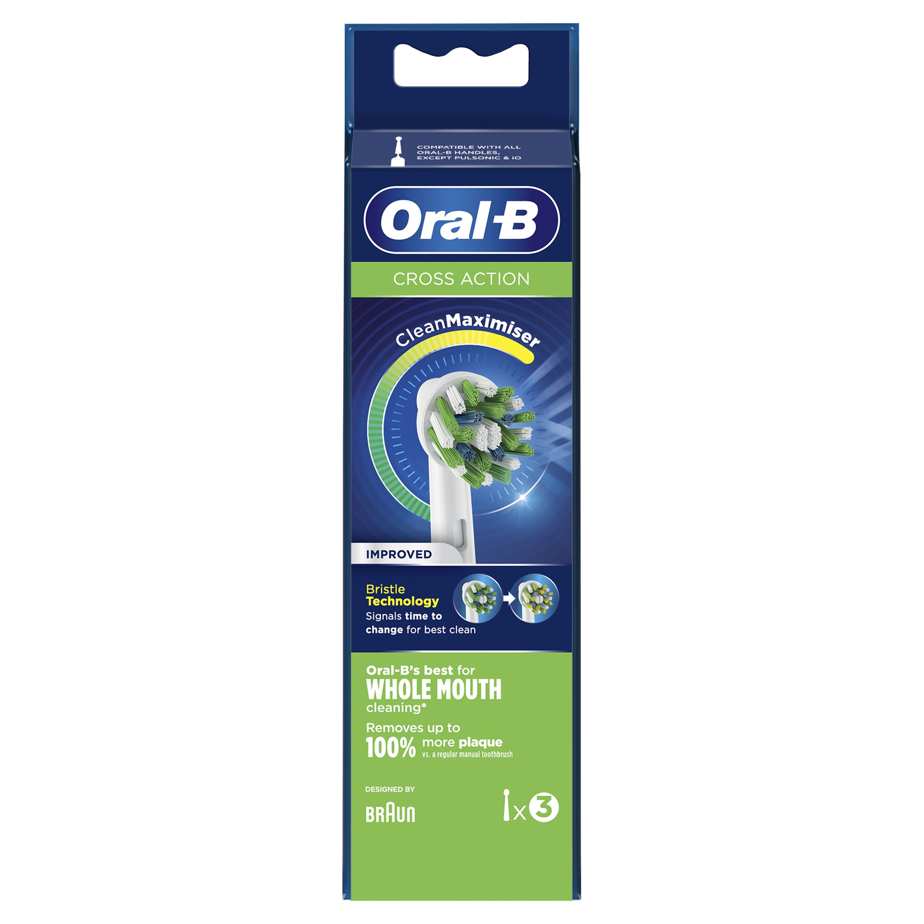 Oral-B CrossAction Tannbørstehode 3-pk.