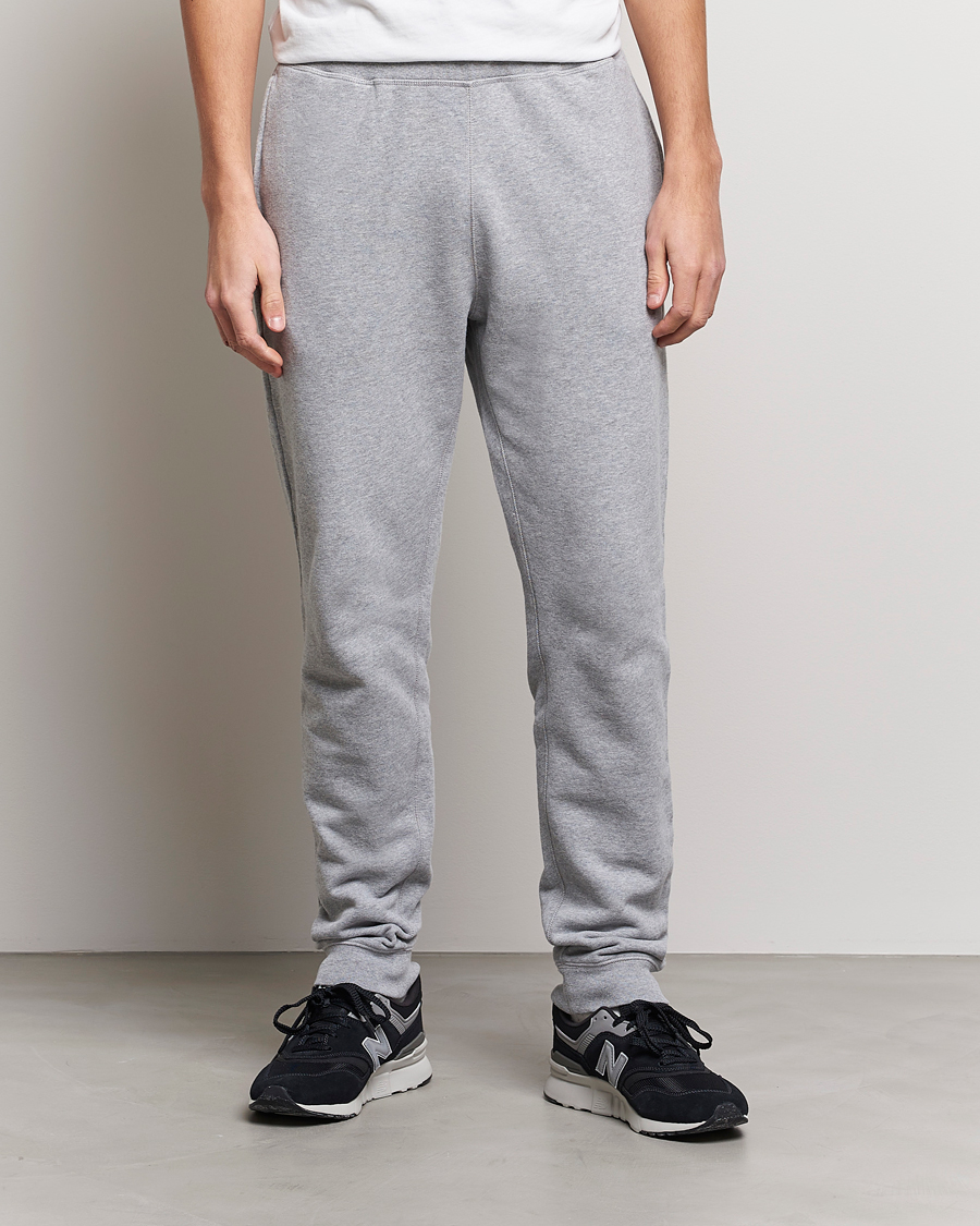 Sunspel Cotton Loopback Track Pants Grey Melange